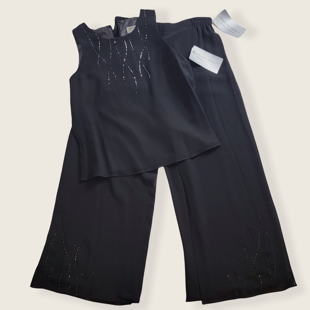 NWT Adrianna Papell Evening Sequined Carwash Set